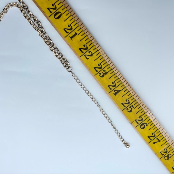 Bold Color Block Statement Necklace Blue Green White Acrylic Beads GoldToneChain - Picture 7 of 7